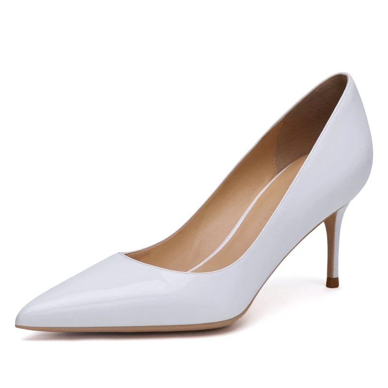 

2020 Spring Autumn Women 6cm High Heels Ladies Pumps Whie Red Black Female Office Pointed Toe Pumps Shoes Big Size A0035