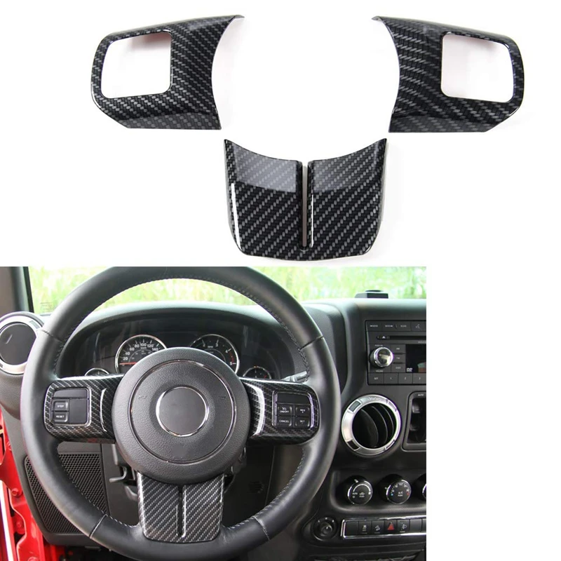 Комплект отделки интерьера из углеродного волокна, отделка для Jeep Wrangler JK JKU 2011- 4 двери(10 шт