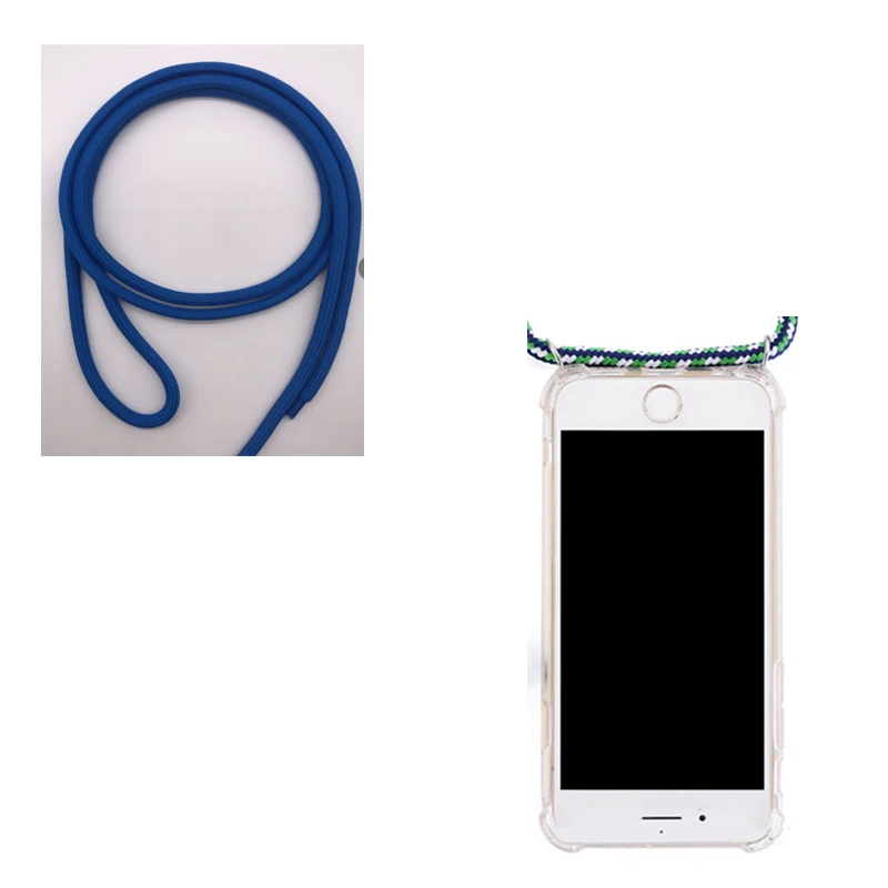 Чехол для OPPO Reno X2 XT 2 Z 10X Zoom Realme 5 Pro X 3 Lite Q F11 A9 K1 F9 A7X A1K, колье, наплечный ремень - Color: Blue