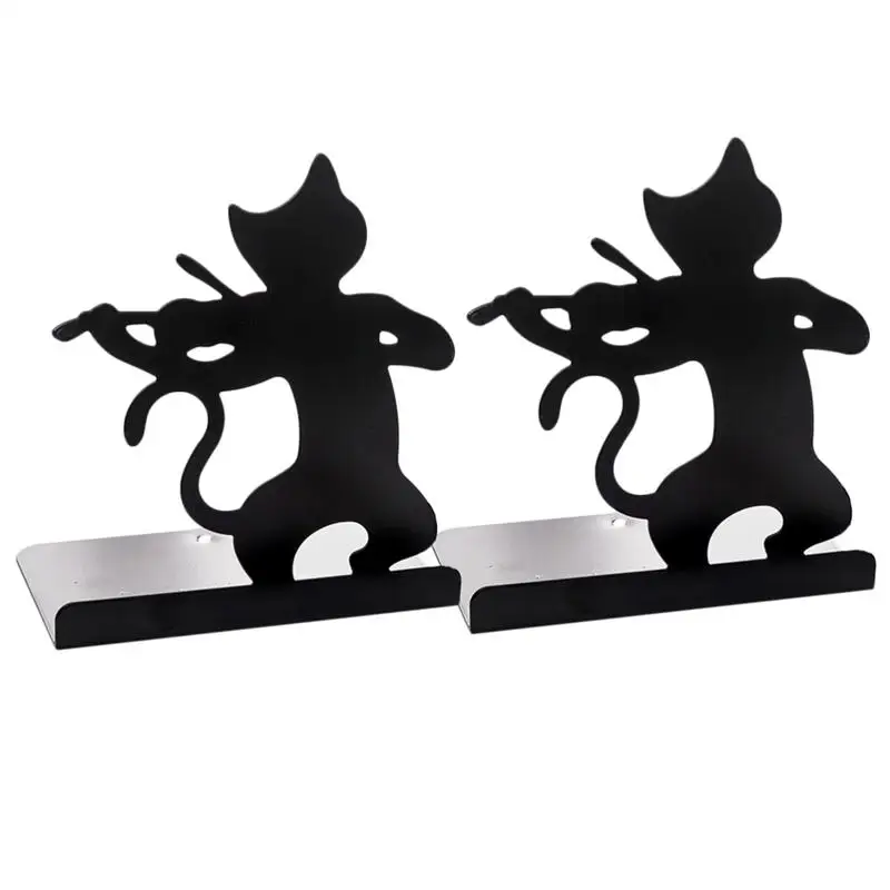 Suporte para a Escola de Escritório Gato Padrão Ferro Bookends Prático Simples Livro Termina Suporta Rack Desktop Organizador Revistas 2 Pçs 1 Computers & Electronics