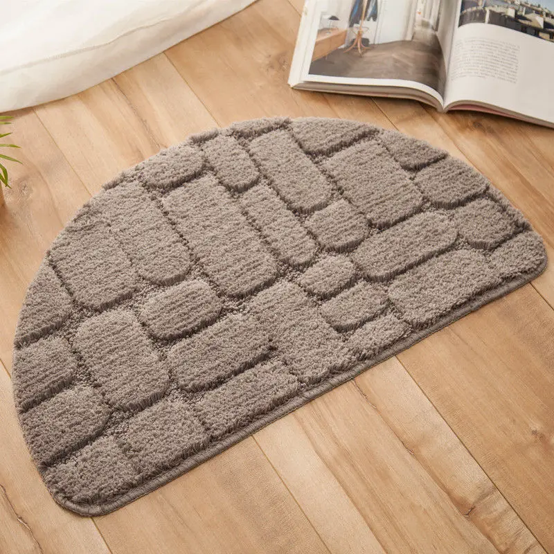 Gray Противоскользящий ковер для гостиной/спальни 40*68 50*80 см, коврики для кухни полукруг, мягкий водопоглощающий коврик для ванной комнаты, коврик для ног - Цвет: Gray
