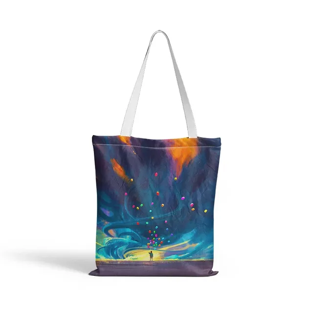 Little Prince Printed Shopping Bag For Unisex Fashion Casual Canvas Shoulder Bag Women Harajuku Simple Eco Reusable Handbags Style1