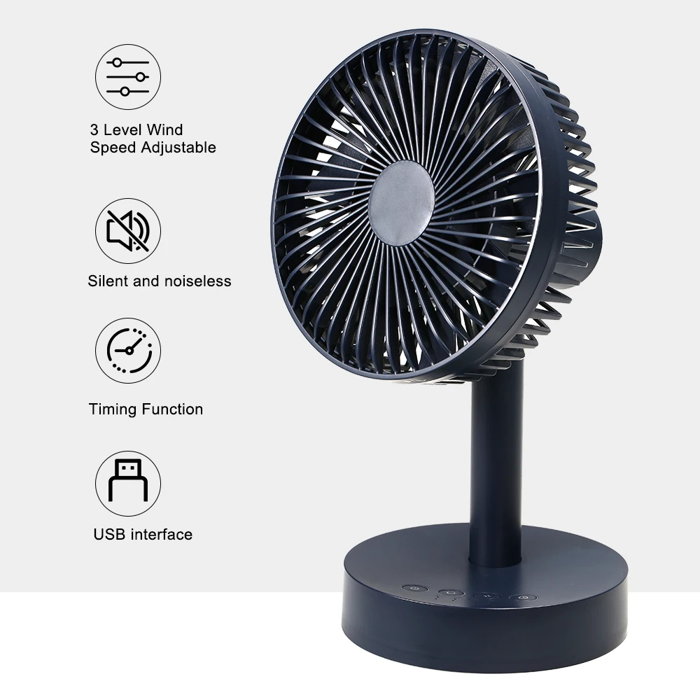 

Oscillating Table Fan Personal Desk Mini Fan 3 Speeds Adjustable Head Enhanced Airflow Low Noise Computer Laptop USB Fan