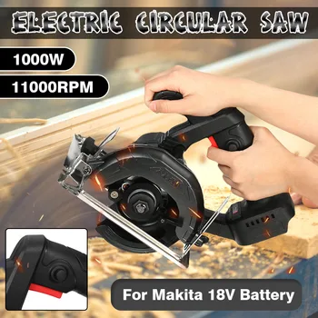 

Brushless 125mm Electric Circular Saw Handle Power Tools 1000w 11000RPM Woodworking Cutting Machine For Makita 18V Battery