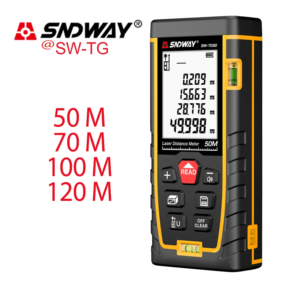 

SNDWAY Laser Distance Meter SW-TG100M Range Finder Handheld Portable Laser Meter 50M Good Laser Meter For Distance Measurement