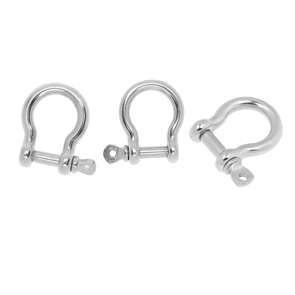 3 Size Marine Boat Chain Rigging Bow Shackle Captive Pin 304 Stainless Steel