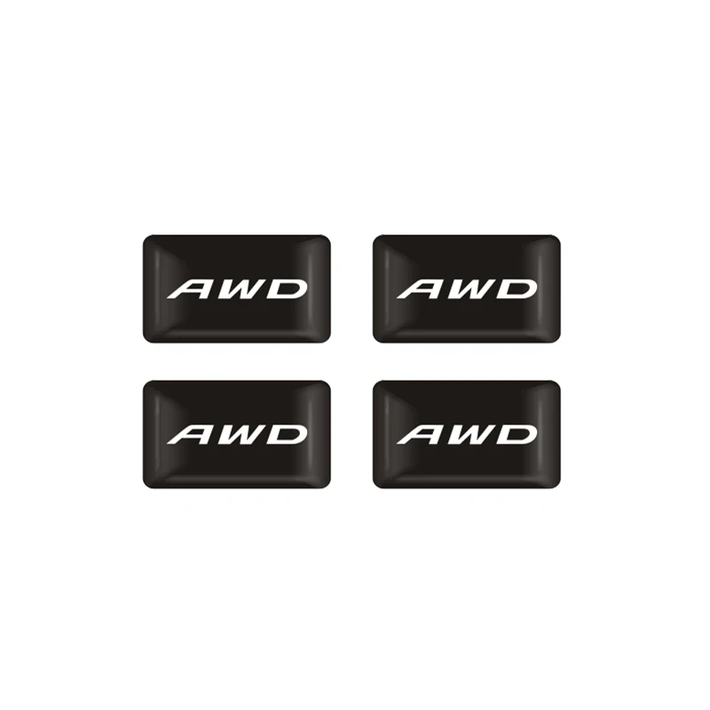 Автомобильный Стайлинг эпоксидная наклейка AWD 4WD 4X4 эмблема значок Украшение Наклейка для Toyota, Subaru Forester XV Mitsubishi Asx Road SUV - Название цвета: AWD 4pcs