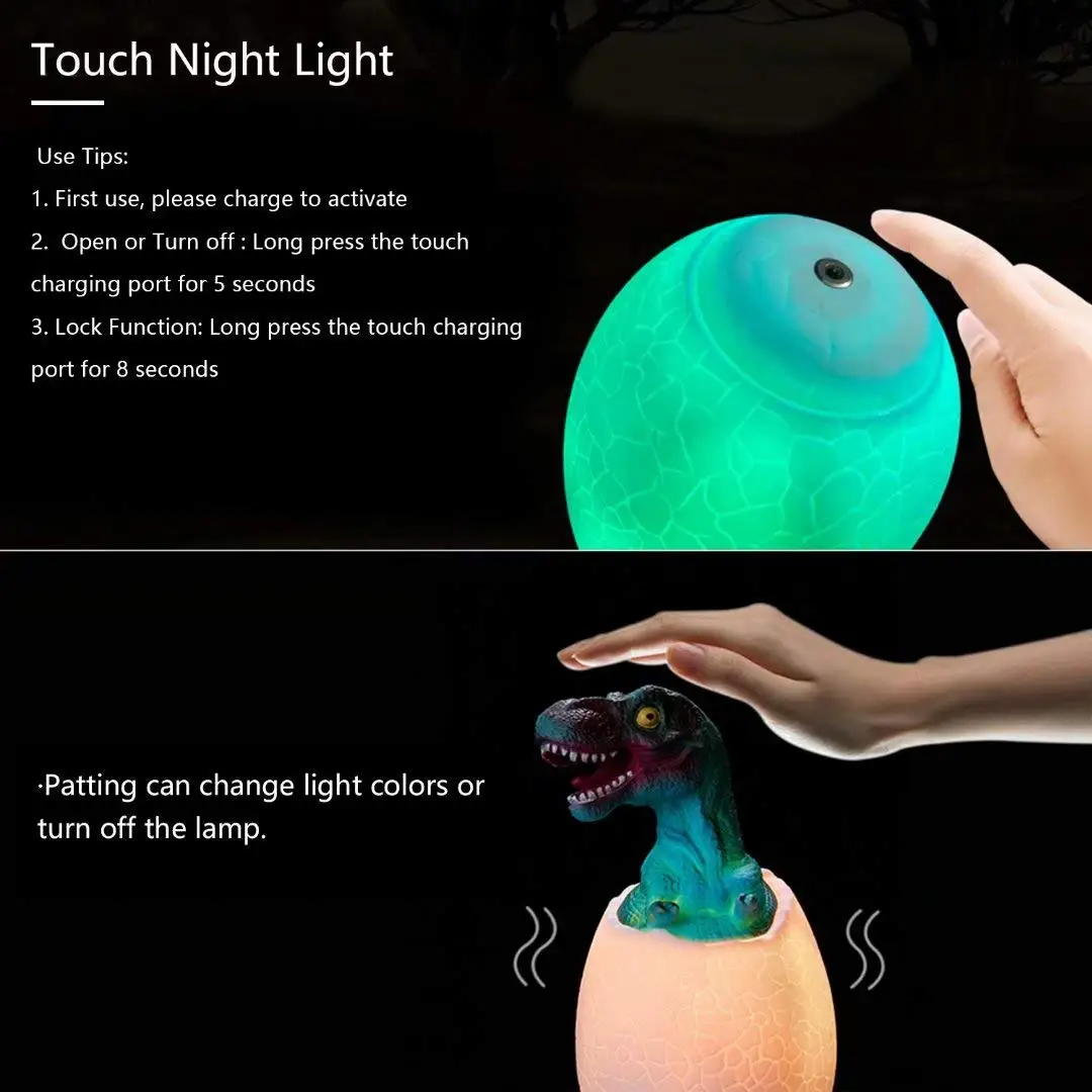 3D ночник для детей, пульт дистанционного управления Pat Touch-16 цветов светодиодный светильник на батарейках или USB зарядка прикроватная лампа