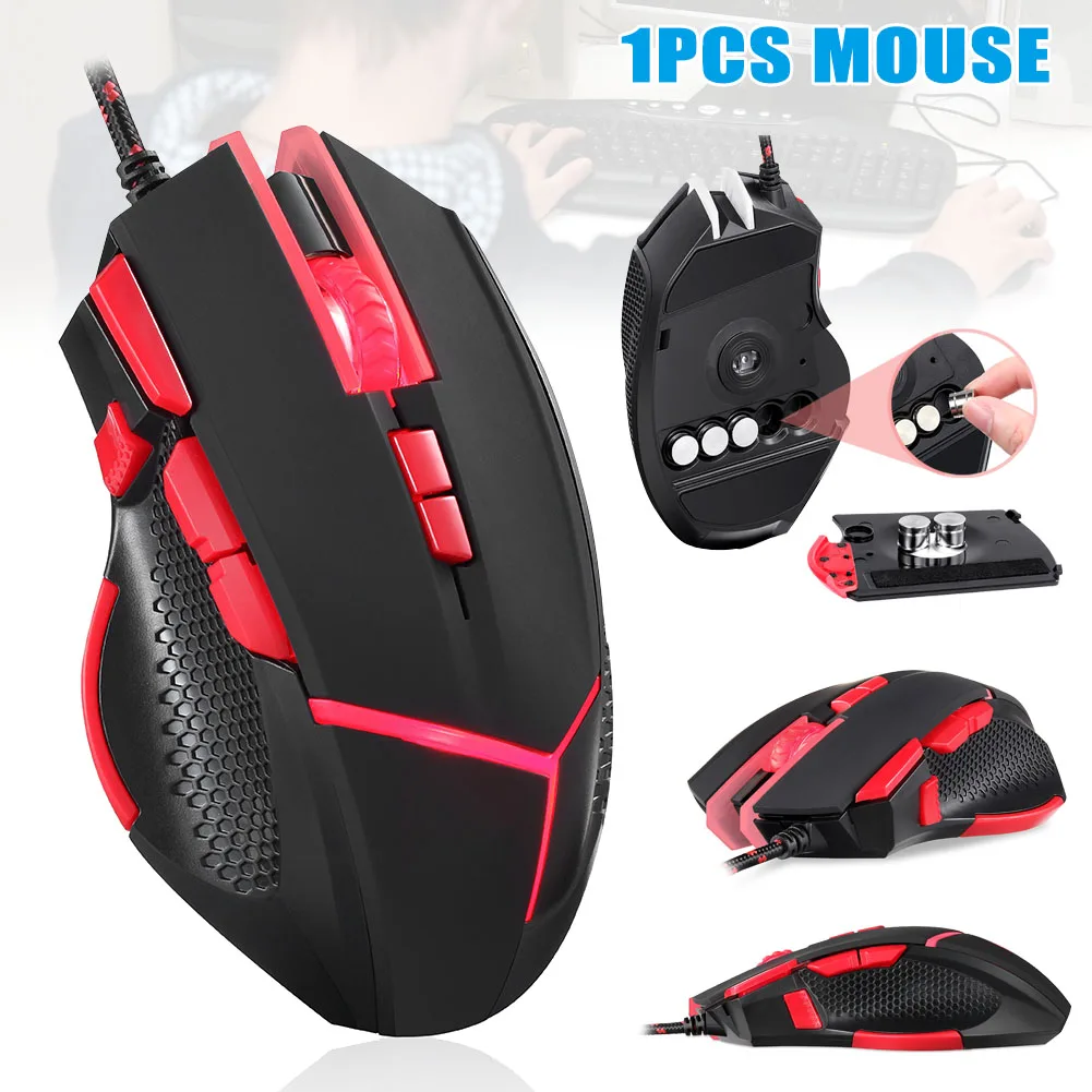 Professional Wired Gaming Mouse 9 Button 4000 DPI LED Optical USB Computer Game Mice JHP-Best