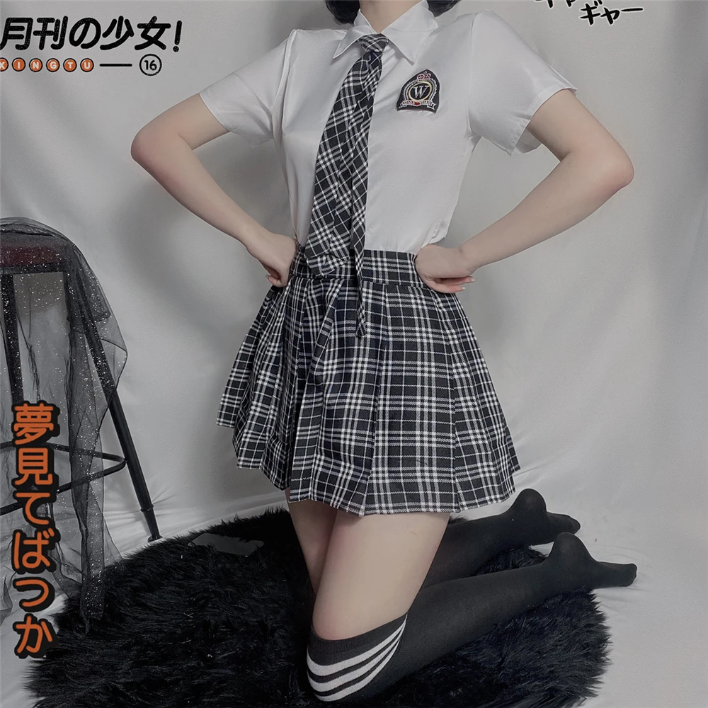 Roupa de menina da escola lingerie sexy de menina escolar Kawaii Anime  Cosplay lingerie Naughty uniforme japonês meias (roxo, grande) 