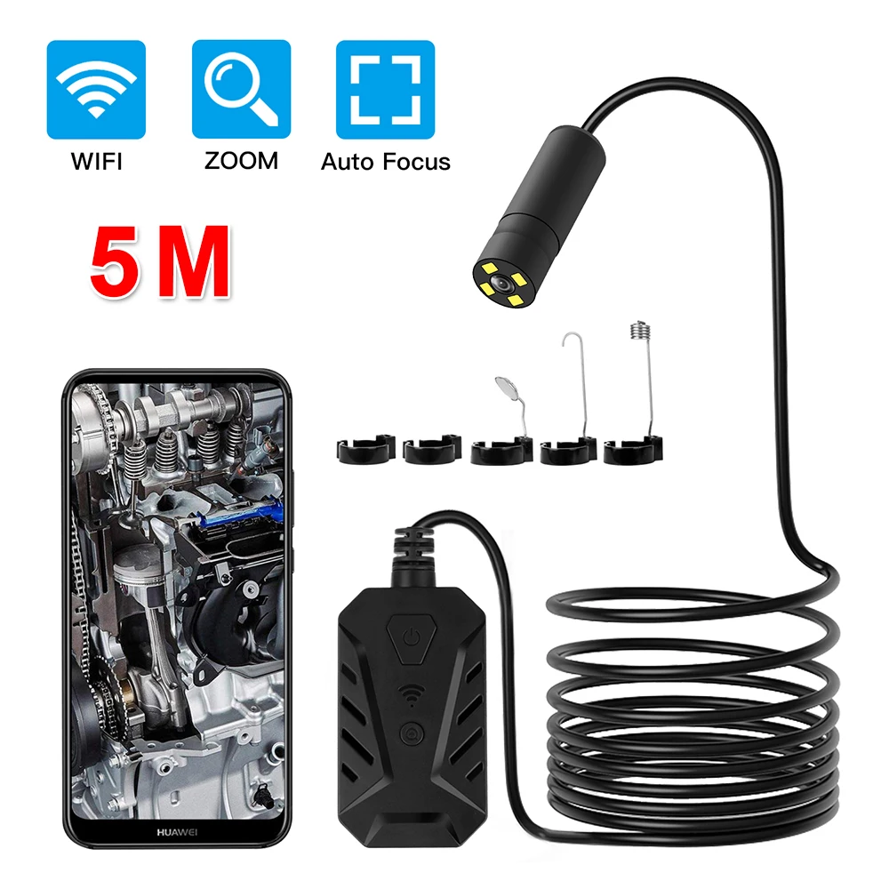 Лидер продаж F230 4-LEDs Регулируемый прямое подключение Wi-Fi HD 500w Камера эндоскопе 2/5/10M Фирменная Новинка и высокое качество - Название цвета: 5m