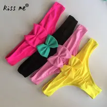 Однотонный сексуальный купальник-бикини с бантиком спереди, разноцветный купальный костюм одежда для плавания купальник с низкой посадкой