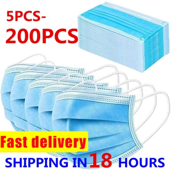 

10-100pcs Facemasks Non-woven Three-layer Filter Protection Mask Disposable Anti-dust Mouth Nose Face Masks