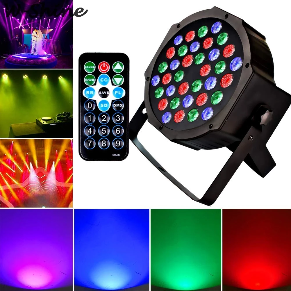 Stage Lights 2nd Version Sound Activated RGBW LED DJ Lights Mixed Beam Lights Effects with Remote Control DMX 512 Controllable Party Lights for Wedding Birthday Dance Party black 2