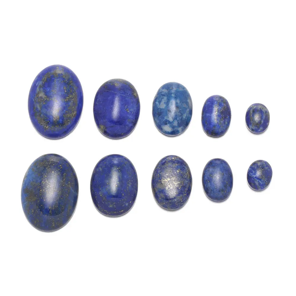 

10pcs Natural Stone Cabochon Beads Egg Shape Lapis lazuli Loose Beads for Jewelry Making DIY Necklace Ring Earring Accessories