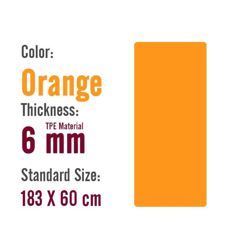183x60cm thicker 6mm 183x600x8 мм толщиной двойной Цвет Нескользящие ТПЭ коврики для йоги качества упражнения для занятий спортом, пилатеса коврик для Для мужчин Фитнес тренажерный зал дома безвкусный Pad - Цвет: 183x60cm thicker 6mm