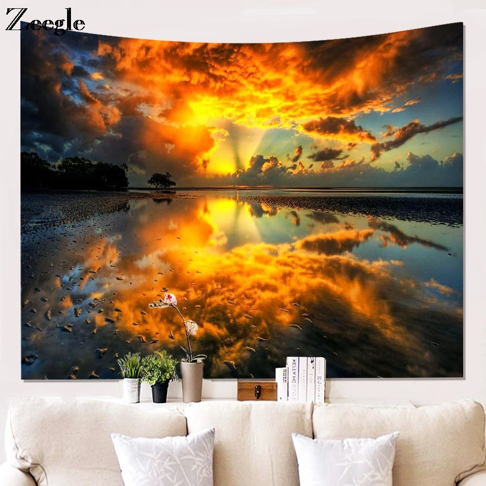 Zeegle Tapestry Background Clothes Hippie Mandala Wall Hanging Bedspread Decor Tapestry Picnic Mat 3D Printed Tree Wall Hanging