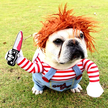 

Pet Dog Funny Clothes Dogs Cosplay Costume Halloween Christmas Comical Outfits With Wig Set Pet Cat Dog Festival Party Clothing