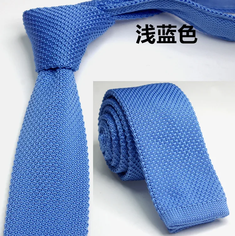 Korean-style Solid Color Knitted Tie Men And Women Slim Tie Casual Knitted Tie Yarn Tie 28-Color