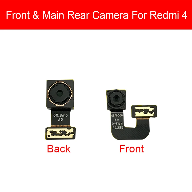 Передняя и задняя Камера Moduel для Xiaomi Redmi 4 4A 4X Pro основной Камера перед Камера гибкий кабель для замены, ремонта Запчасти