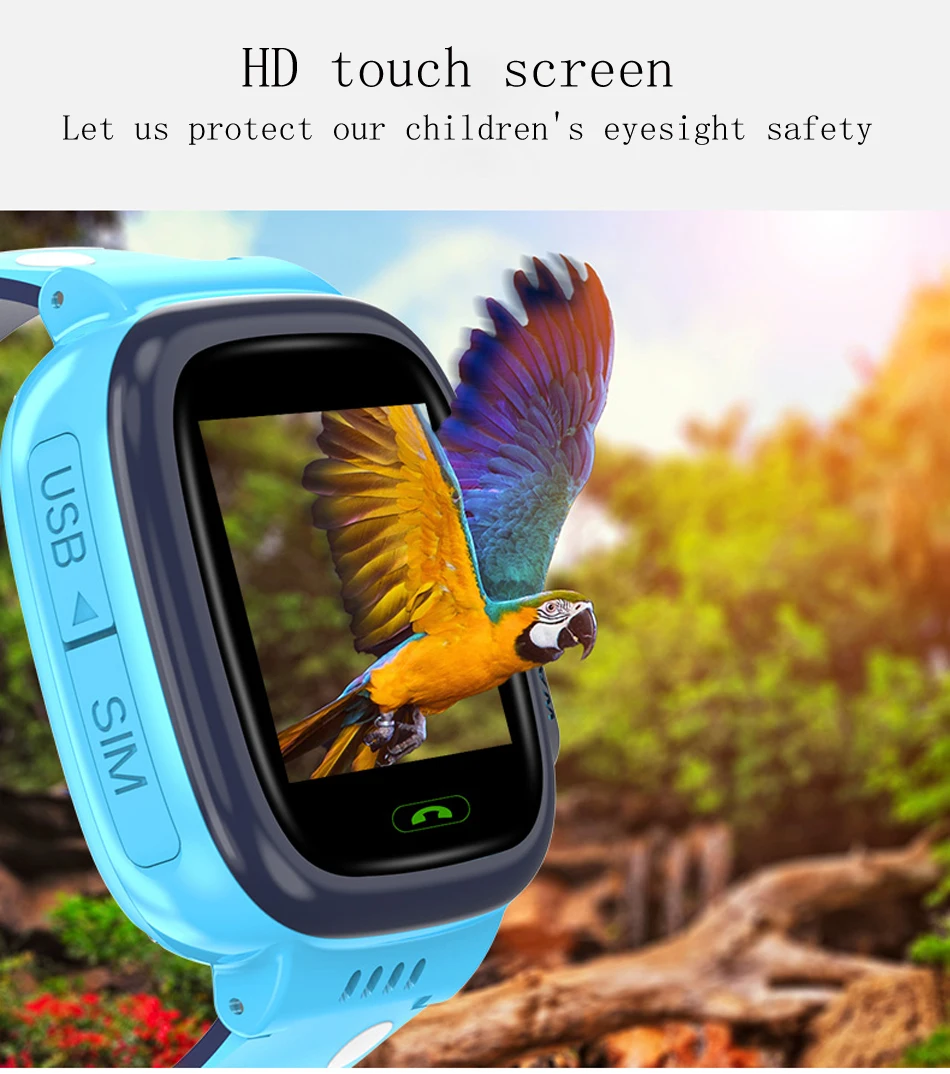 GEJIAN детские часы IPX7 водонепроницаемый Сенсорный экран SOS мобильный телефон вызов прибор GPS позиционирование трекер Анти-потери детские часы