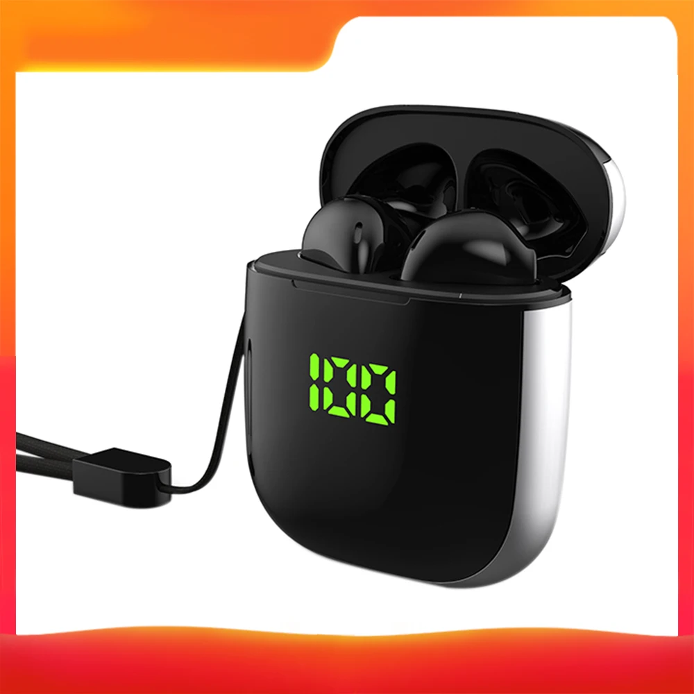 

TWS Wireless Earphones Bluetooth Touching BT5.0 Noise Reduction Headset Sports Digital Display Earbuds With Mic Music Earphone