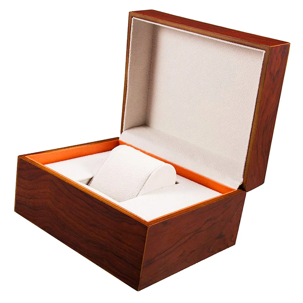 Роскошные оранжевые деревянные наручные часы Презентация коробка чехол для хранения Органайзер подарок для мужчин