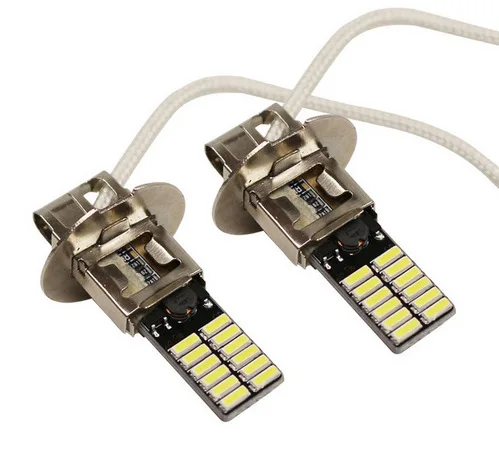 2 шт. супер яркая декодирующая противотуманная фара H3 4014 24smd Автомобильная противотуманная фара 24led передняя противотуманная фара лампа H3 Лампа