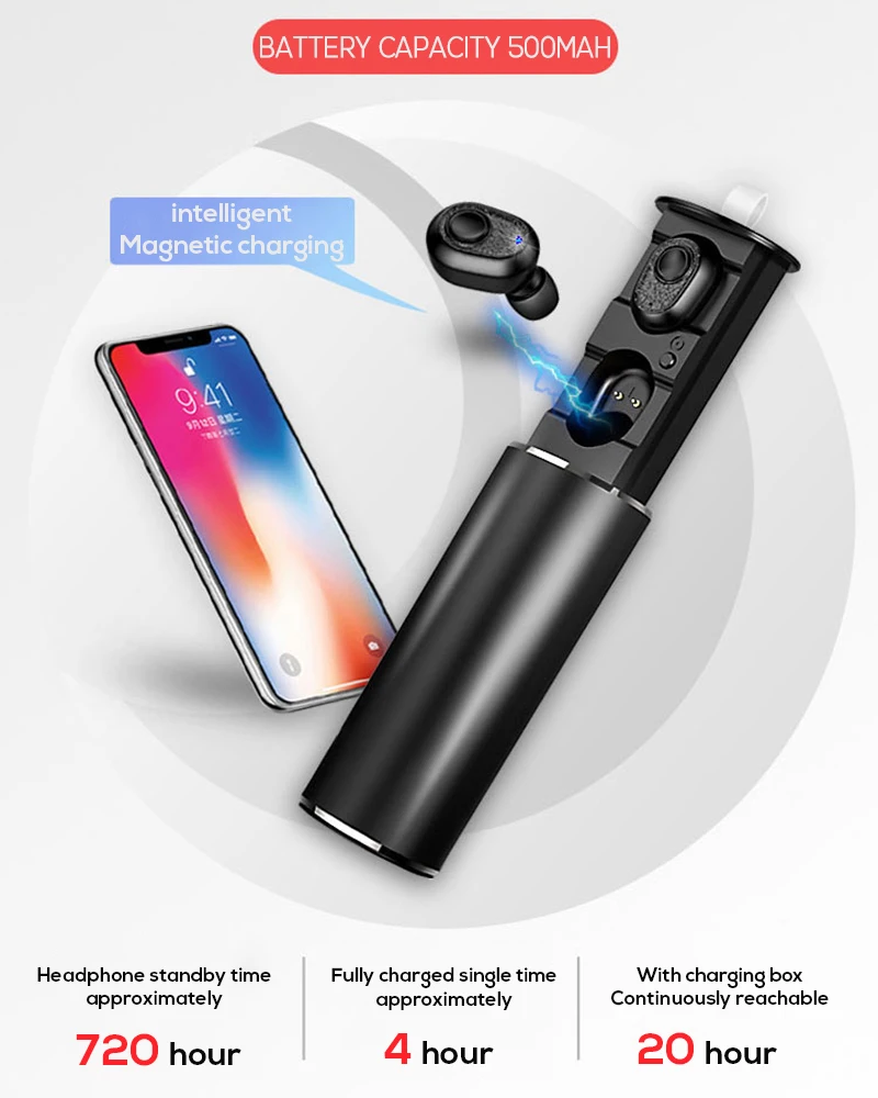 X9 Plus TWS беспроводные наушники Bluetooth 5,0 3D стерео наушники спортивные громкой связи Наушники Беспроводная гарнитура с зарядным устройством для телефона