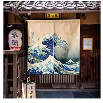 

Japanese system ukiyo-e shading curtain wind water curtain hanging curtain cotton and linen partition curtain
