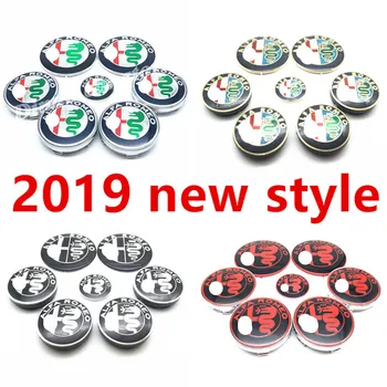 

7pcs/set 40mm 50mm 56mm 60mm 74mm 3D Alfa Romeo Auto Car Front Rear Steering Wheel Center Caps Logo Emblem Stickers Badge Decals