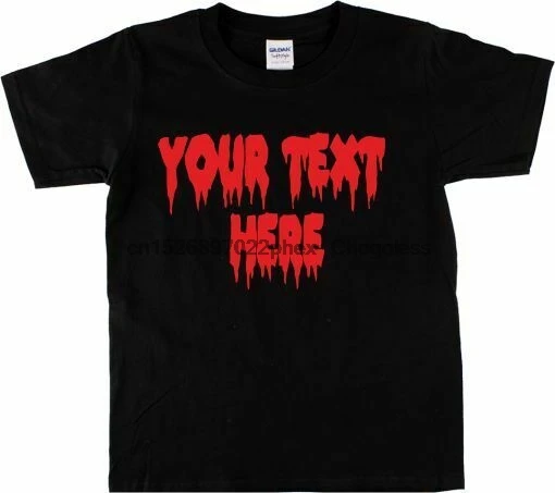 Custom ужасная Футболка-добавьте свой текст Хэллоуин капающий шрифт различные