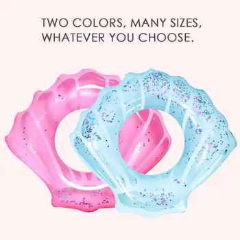 

Shell Shape PVC Inflatable Swimming Pool Ring Floating Circle Toy with Sequins