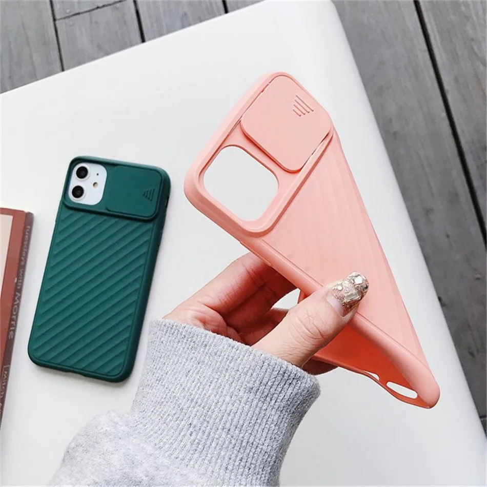 Camera Lens Protection Phone Case For iPhone 11 12 Pro X XS XR Max 7 8 Plus Soft Silicone TPU Shockproof Solid Candy Color Cover