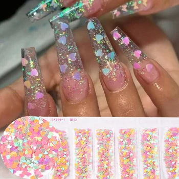 

Candy color Nail Art decoration six grid manicure stars sequins love rabbit butterfly sequins skill decoration design