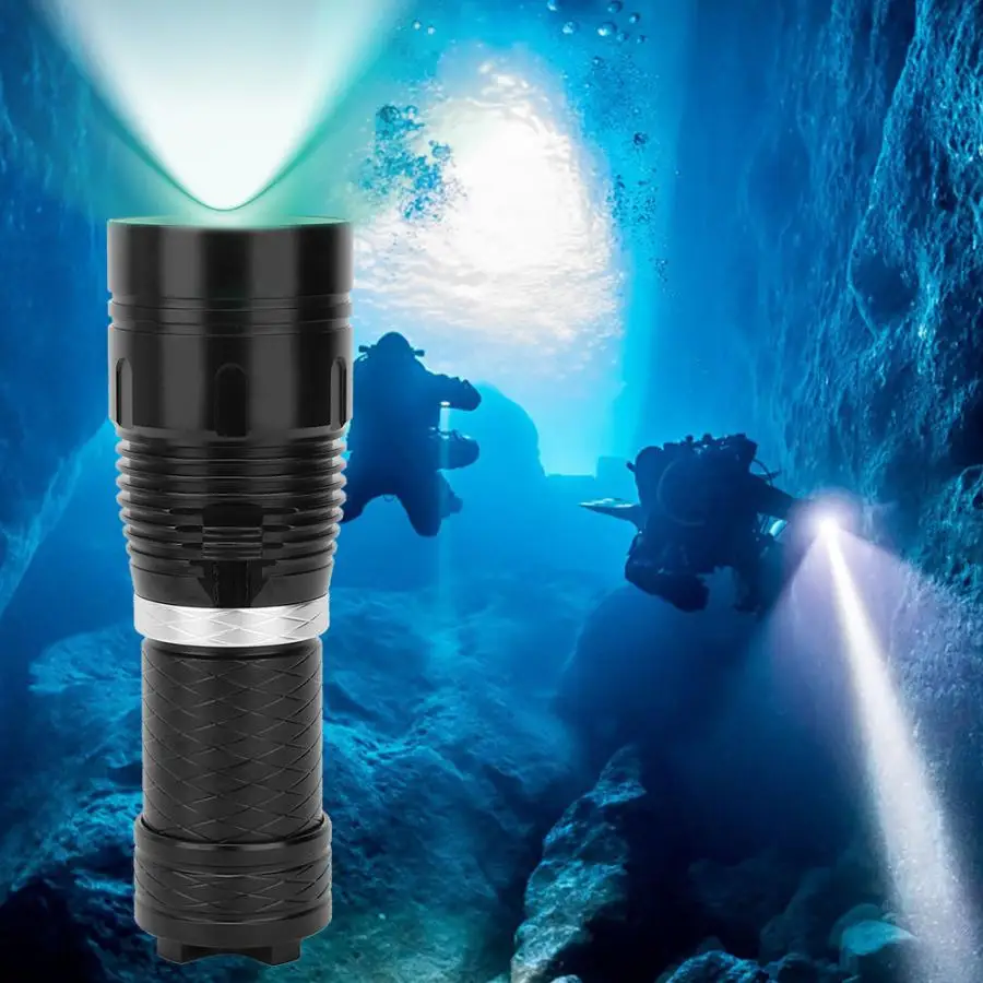 Diving Flashlight L2 LED 6000 LM Scuba Diver Light Video Lamp Photo Fill Lighting Underwater Torch | Спорт и развлечения