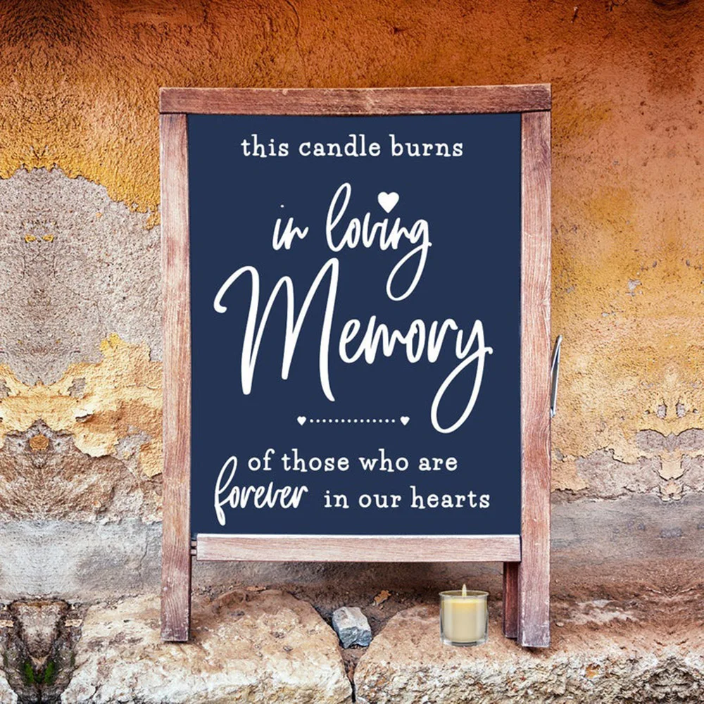 Свадебная виниловая наклейка на стену знак в любящей памяти меловая наклейка меморная свеча DIY деревенский женатый знак приема небеса C472