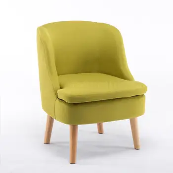 

Nordic Solid Wood Chair Backrest Leisure Simple Modern Coffee Shop Table And Chair Bedroom Home Single Sofa Fabric