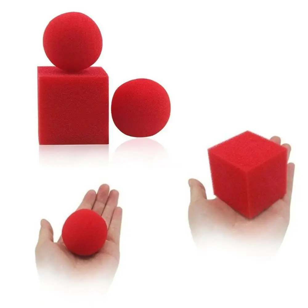 1 блок 2 Губка шары магический реквизит крупным планом улица Классическая Магическая Иллюзия трюки красные волшебные игрушки