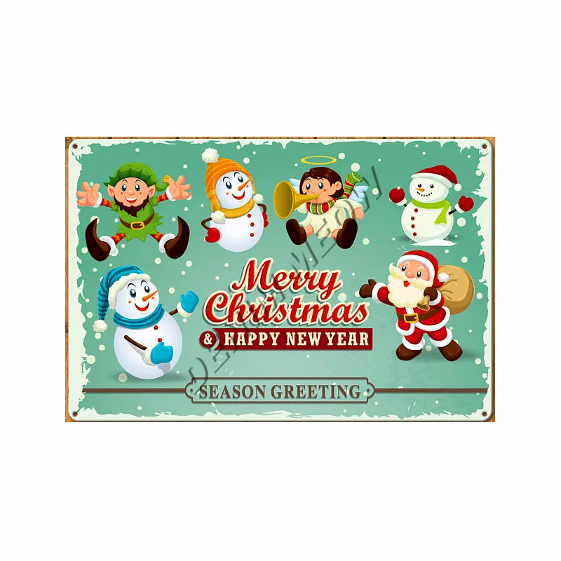 16 Merry Christmas налет винтажные металлические жестяные знаки олень сладкий Плакат Бар Кафе сад декоративные тарелки стены искусства домашний декор WY79 - Цвет: 16