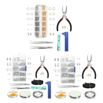 

1 Set Jewelry tMaking Beads Findings Starter Kit Set Repair Tools Plier Hooks Needles Rings DIY Accessories Parts