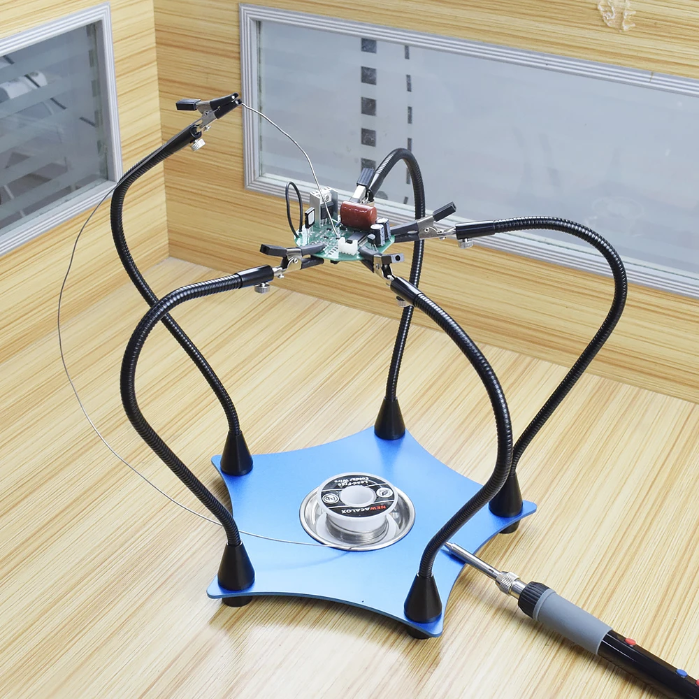 Toolour Руки помощи 3X лупа USB СВЕТОДИОДНЫЙ светильник пайки третьей руки гибкие руки с регулируемыми зажимами аллигатора для ремонта