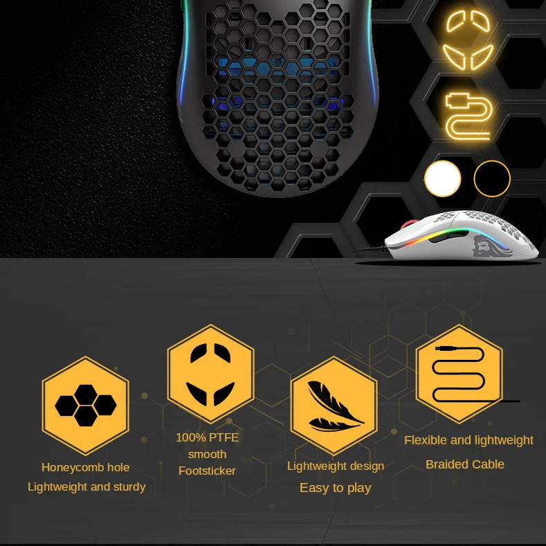 Glorious Model O Wired RGB Gaming Mouse 12000Dpi Lightweight with Pixart® PMW-3360 Sensor 31 Hee75f7f25488448aa521a01afeff5e414