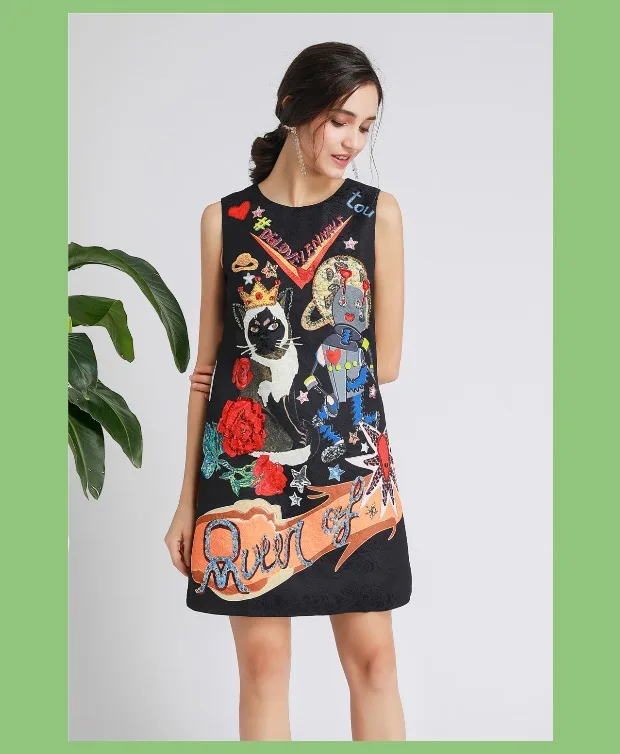 Мини-платье Preto Do в винтажном стиле; Vestido Sem Mangas das Mulheres de Диамант de luxo Nossa Senhoras Do Partido Vestido de Pista Dress