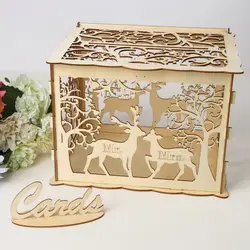DIY свадебная открытка коробка деревянная коробка для денег великолепное свадебное украшение поставки для дня рождения