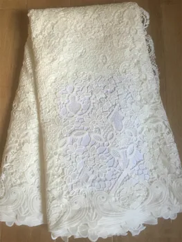 

White Water Soluble African Lace Fabric For Wedding Dress 5Yards Quality French Hollow Out Tull Lace Fabric Nigerian Lace Fabric