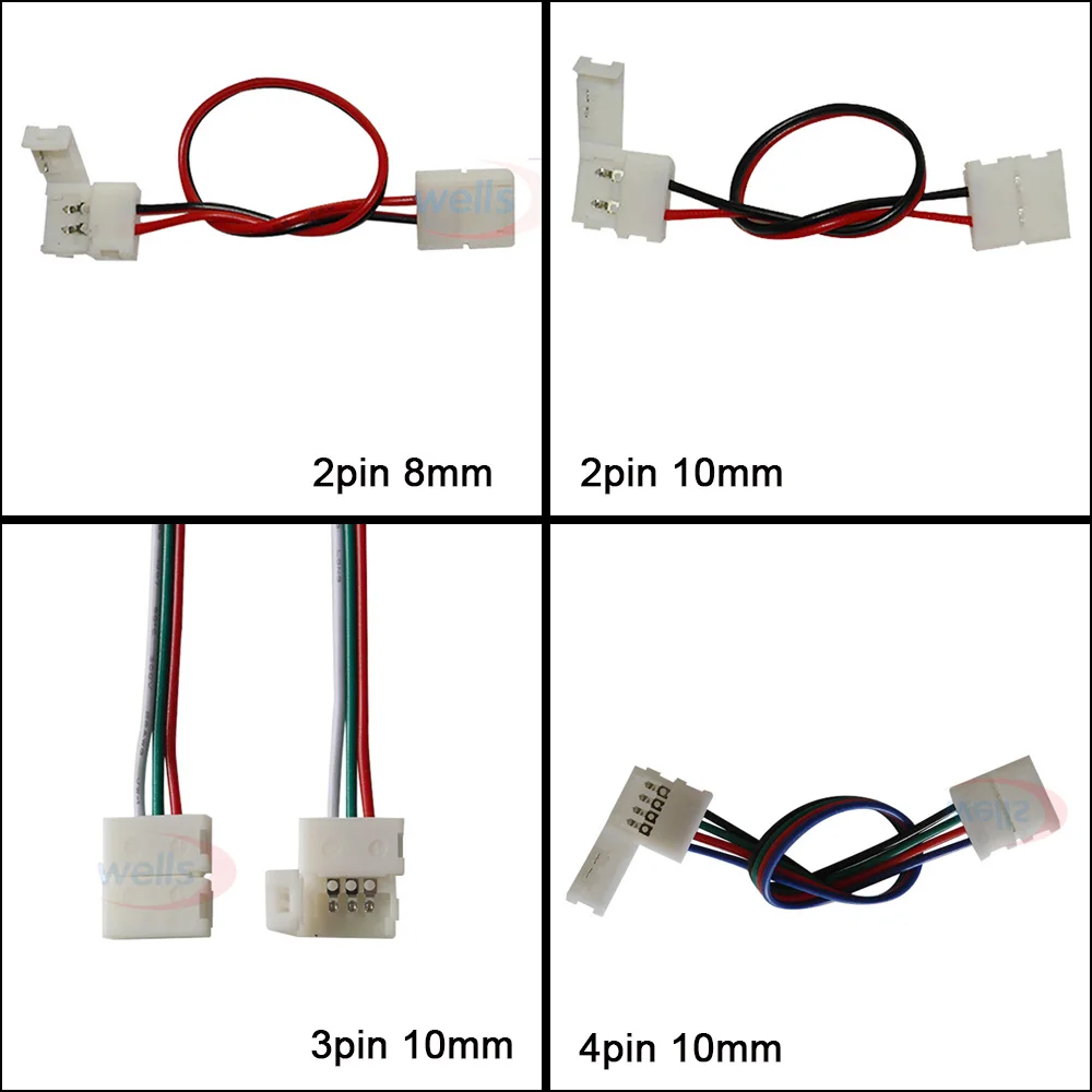 

5 pcs 2pin 3pin 4pin RGB Connector 15CM Cable For 5050 WS2811 WS2812B 3 pin LED Strip