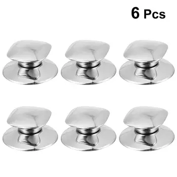 

6PCS Square Shape Stainless Steel Pot Knob Kitchen Replacement Cookware Pot Lid Handle Holding Knob