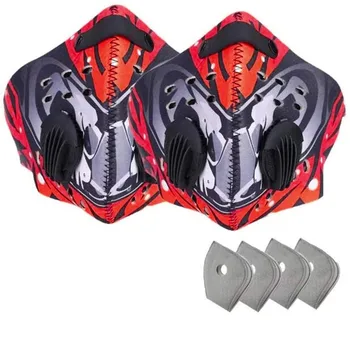 

Unisex 2PC Mouth face Cover With 4 Carbon Filter Adjustable Face Air Filter Biking mouth Face cover Protection Products