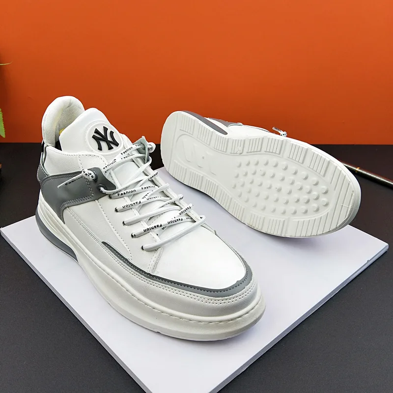 

Real Time Male Shoe High Help Trend Autumn And Winter Leisure Time Leather Shoes Male Increase Cashmere Bursting Fashion England